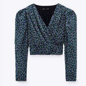 Floral V-Neck Long Sleeve Top